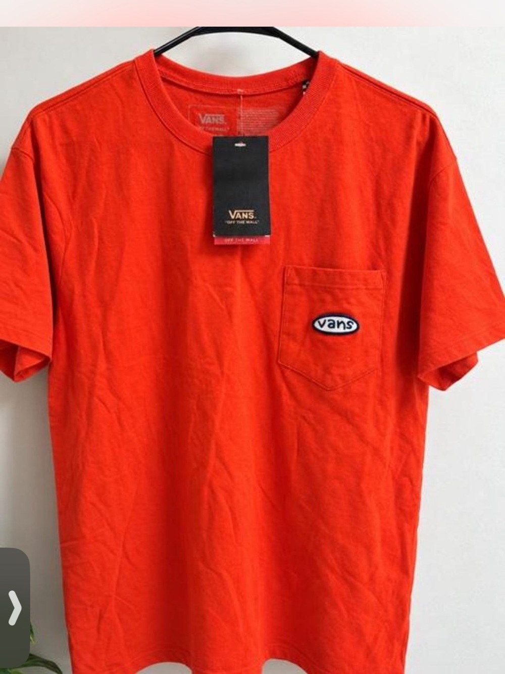 Vans Men’s Bright Orange Pocket Tee medium with tags